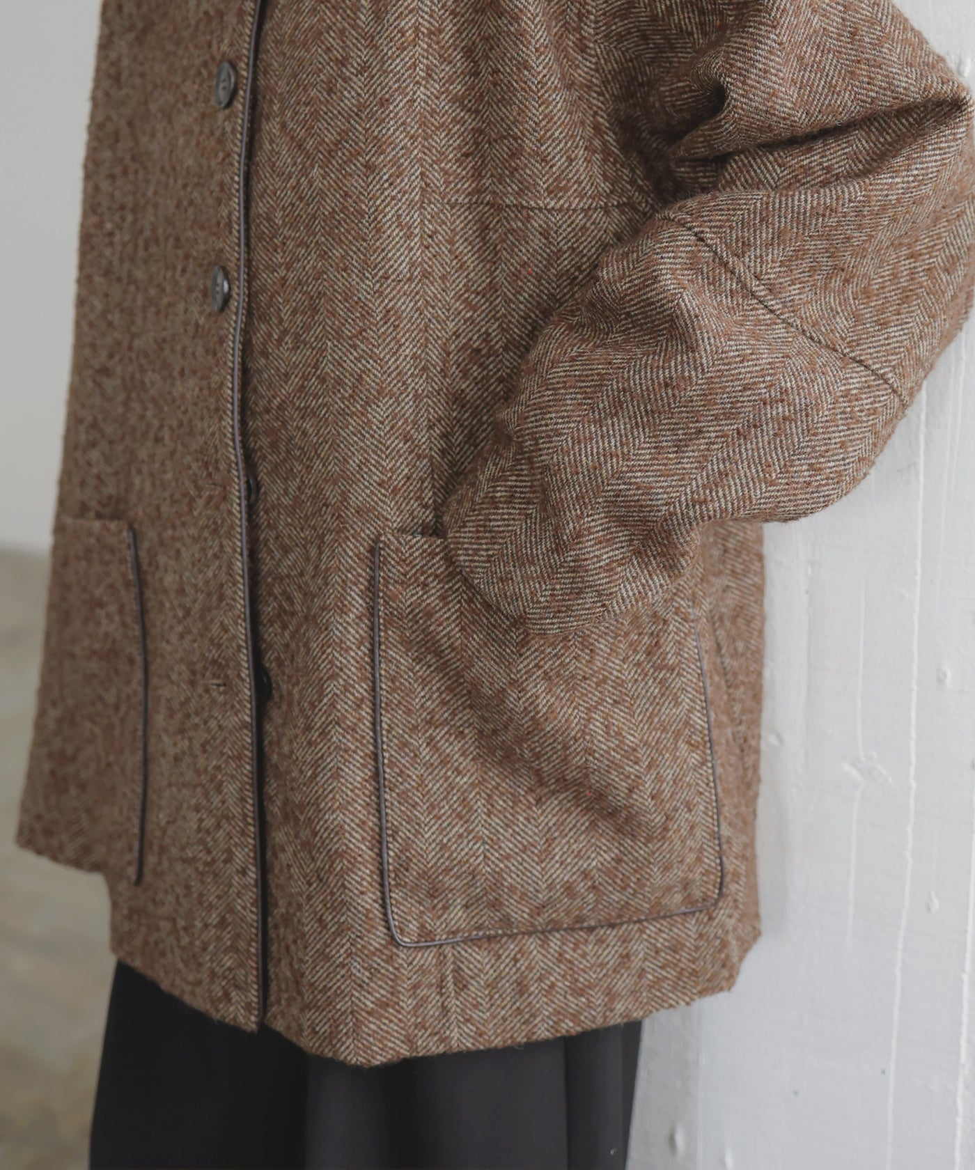 ヘリンボーンパイピングカバーオールジャケット – LIAN