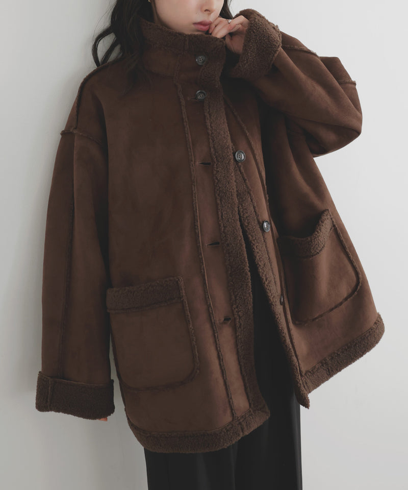 【10月中旬予約商品】ムートンボアミドルコート