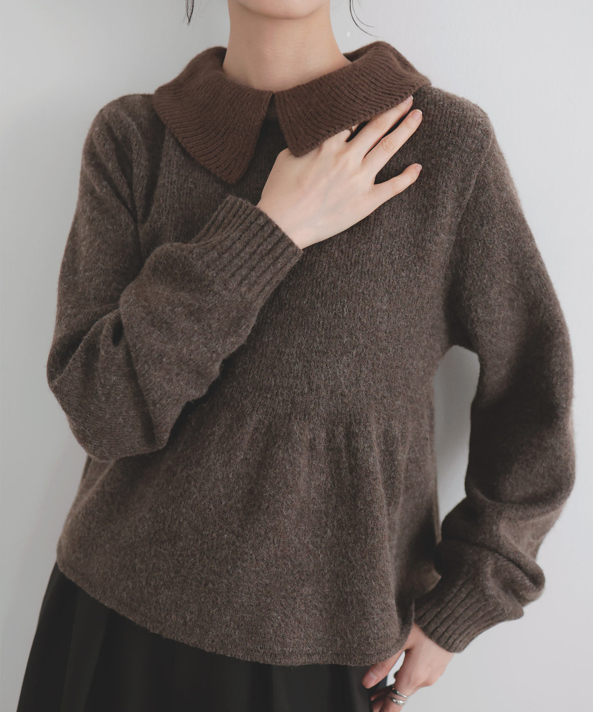 h*u様 レリアン カーキ 近年モデル マイパーフェクトワードローブ 13XL 配色Vネックニットカーディガン【my perfect