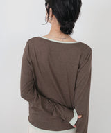 バイカラーヘンリーネックプルオーバー