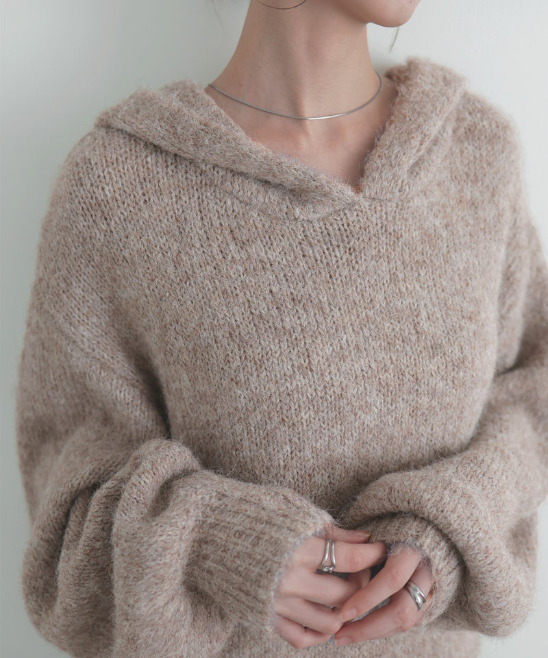 フーディーニットプルオーバー