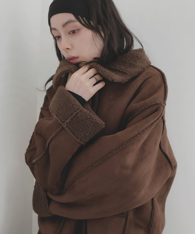【10月中旬予約商品】ムートンボアミドルコート