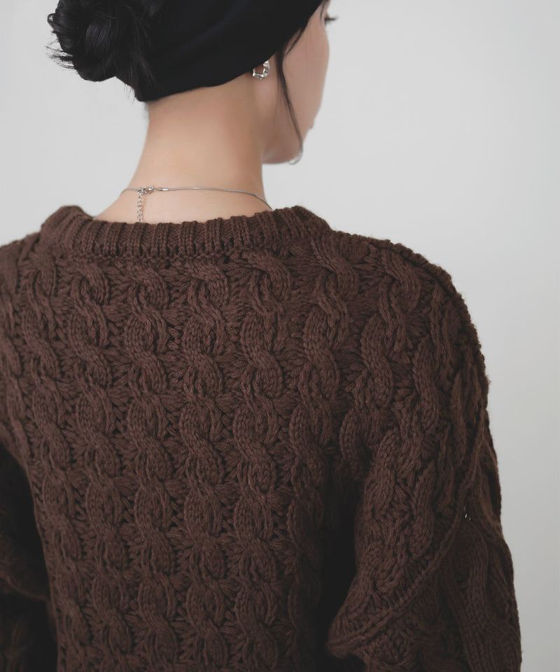 【11月中旬予約商品】バルキータッチケーブルニット