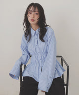 シャーリングビスチェデザインシャツ