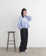 ストライプフリルシャツ