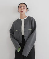 【1月中旬予約商品】バイカラーニットカーディガン