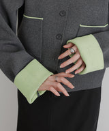 【1月中旬予約商品】バイカラーニットカーディガン