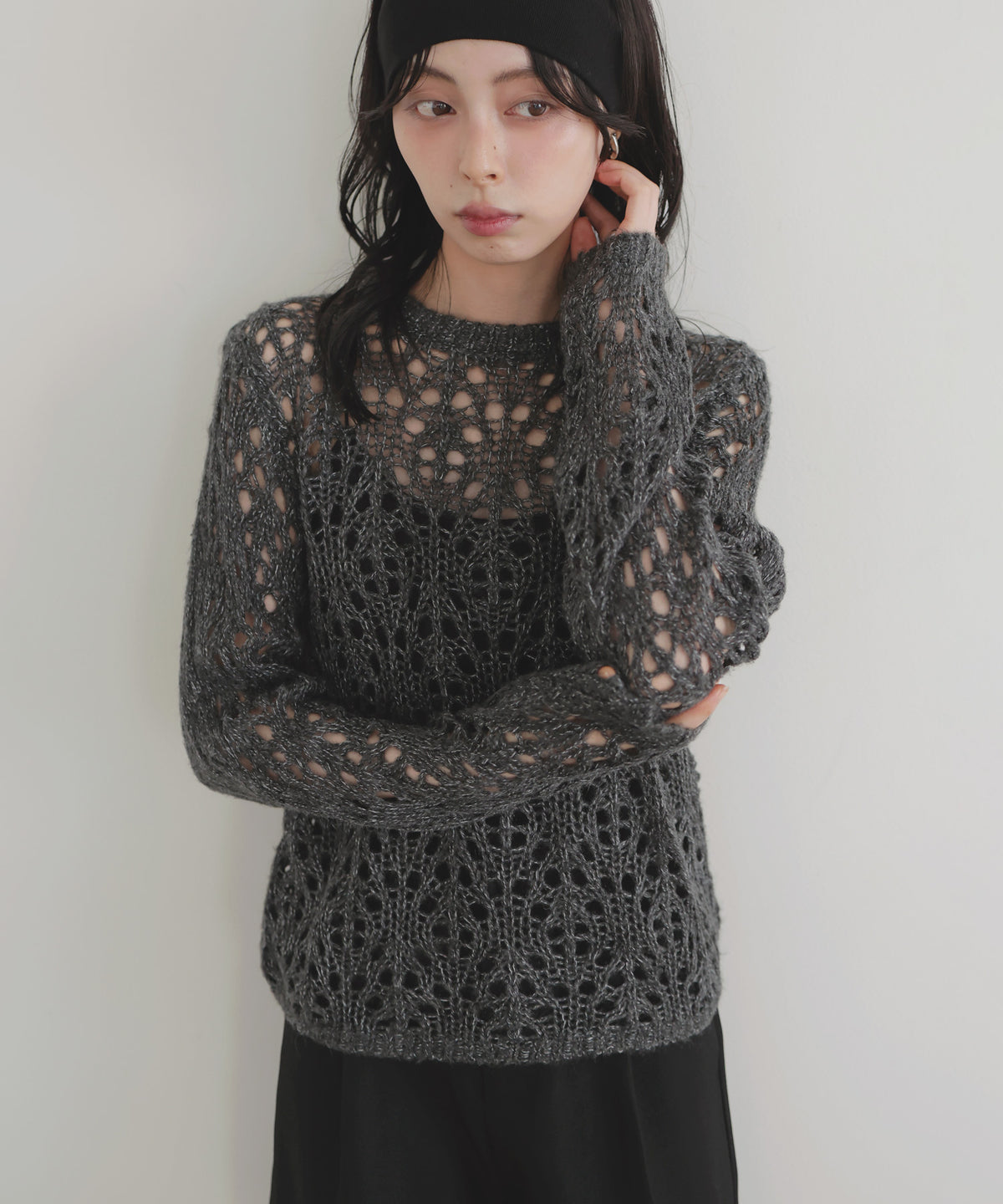 レリアン　17+　新品　く黒 レース装飾 トップス TOPS – LIAN