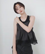 【8月上旬予約販売/セットアップ対応】レースヘムキャミビスチェ