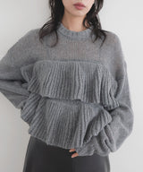 【12月下旬予約商品】シアーフリルニットプルオーバー