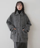 【10月下旬予約商品】ステンカラーシャギージャケットコート