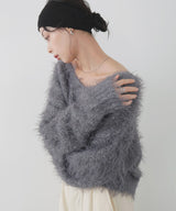 フェザーVネックニットプルオーバー