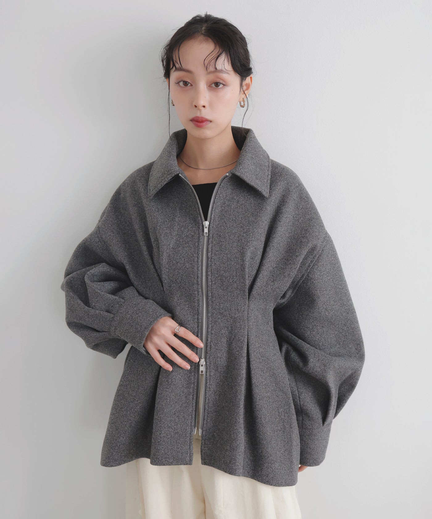 ウエストタックダブルジップブルゾン – LIAN