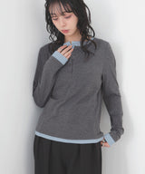 バイカラーヘンリーネックプルオーバー