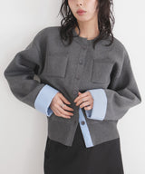 【2月上旬予約商品】シャツドッキングニットカーデ