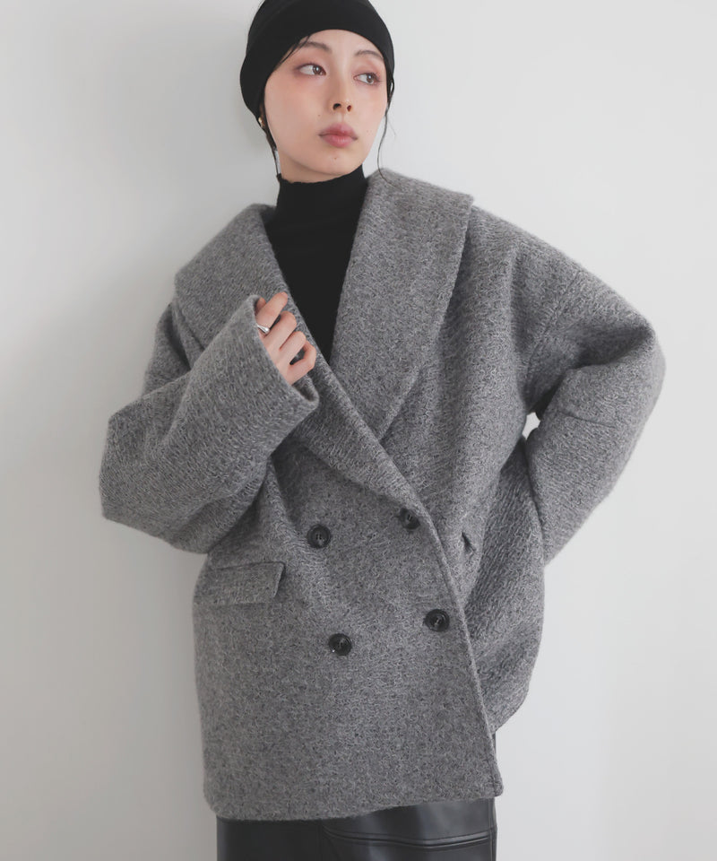 \\10月10日発売//ショールカラーカールシャギーコート