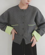 【1月中旬予約商品】バイカラーニットカーディガン