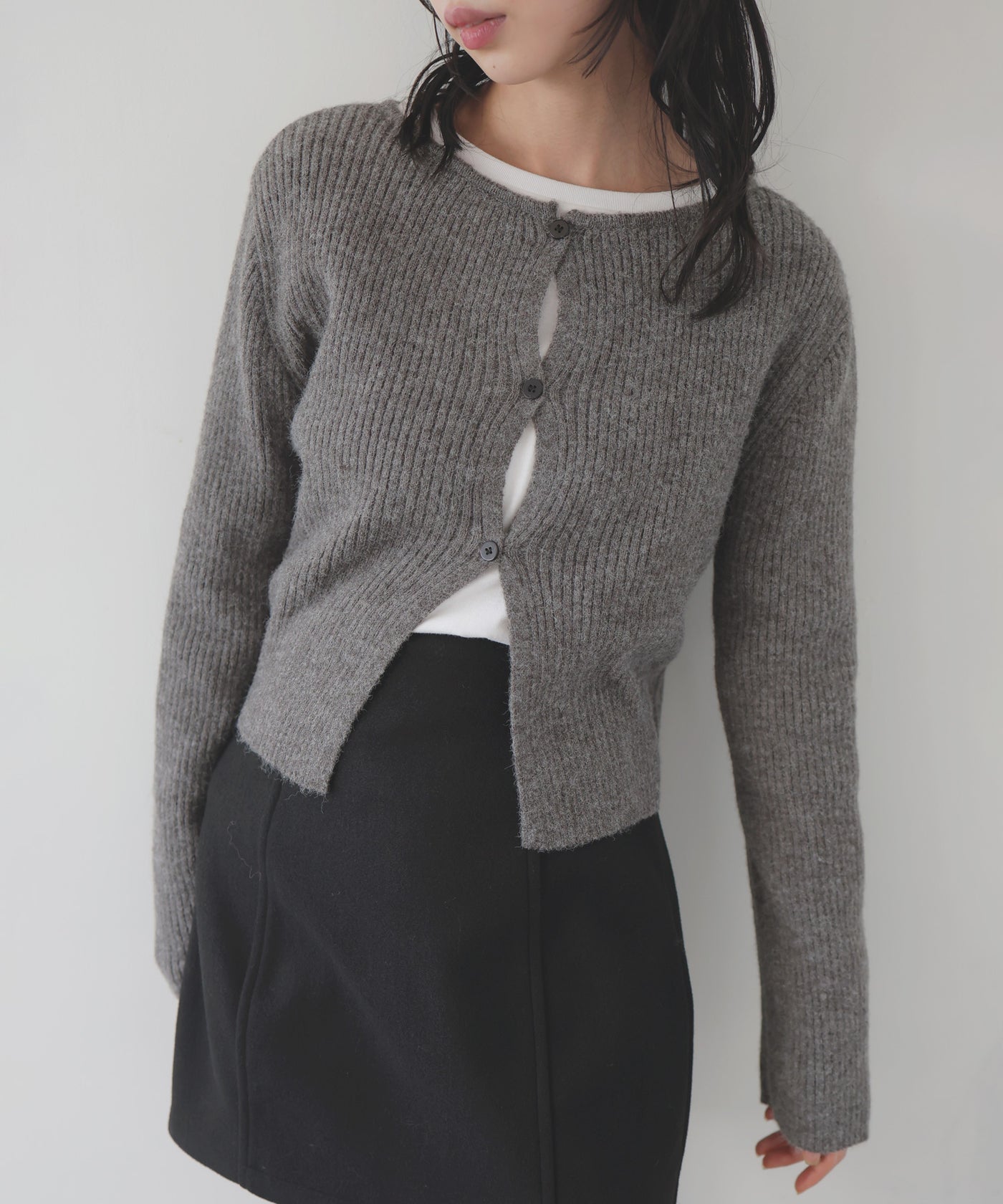 A. ROEGE HOVE リブニット カーディガン　ハイネック　S 当日発送可 A. ROEGE HOVE リブニット カーディガン ハイネック S 当日発送