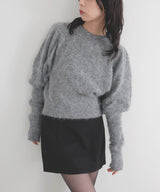 モヘアパフスリーブニット