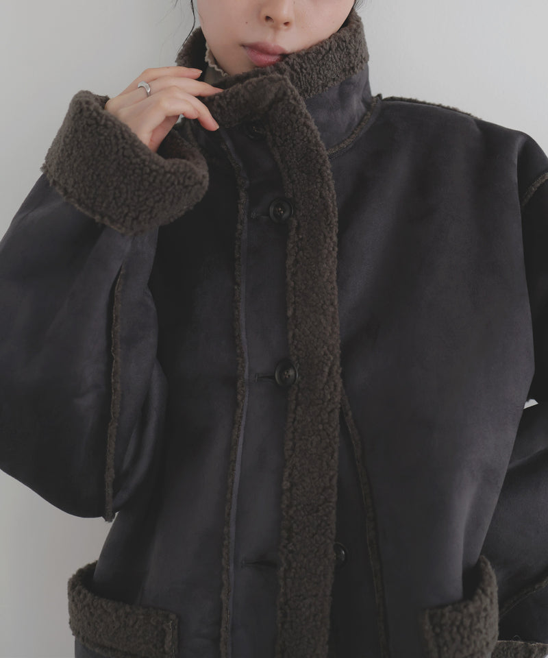【10月中旬予約商品】ムートンボアミドルコート