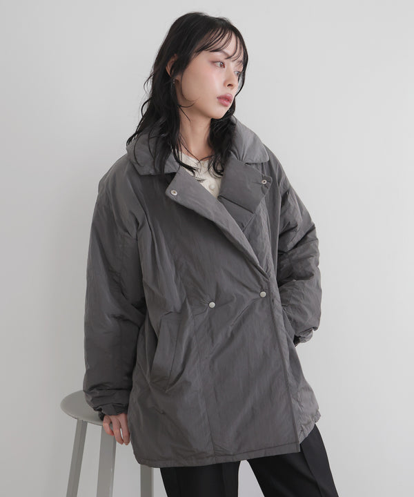 タフタテーラードダウンジャケット