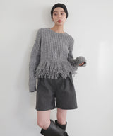 フリンジペプラムニット