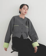 【1月中旬予約商品】バイカラーニットカーディガン