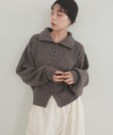 【10月下旬予約商品】ボタンデザイン2WAYネックニット