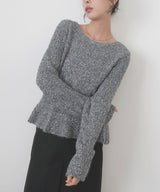 テープヤーンペプラムニットプルオーバー