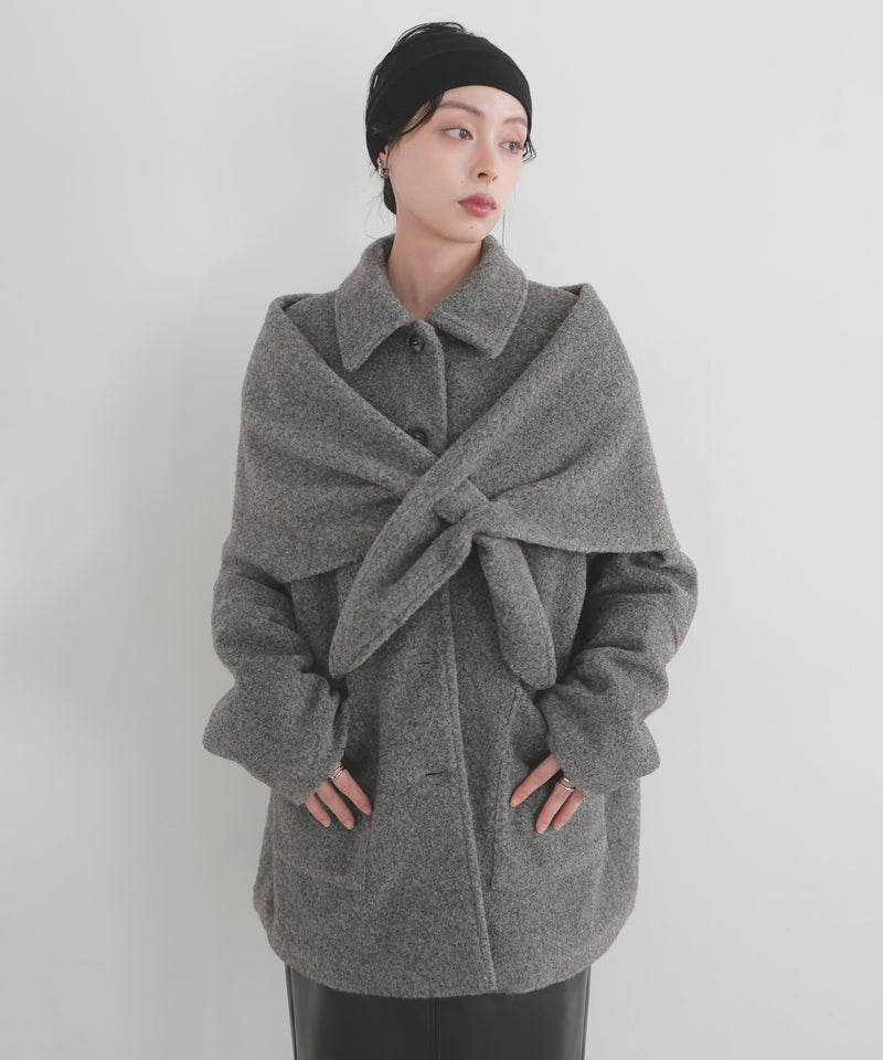 【11月下旬予約商品】ストールセットウールライクコート