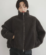 【10月中旬予約商品】ボアバルーンスタンドカラーブルゾン