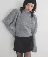 モヘアパフスリーブニット
