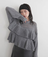 【12月下旬予約商品】シアーフリルニットプルオーバー