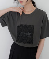 【接触冷感】レースレイヤードロゴTシャツ