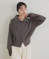 【10月下旬予約商品】ボタンデザイン2WAYネックニット