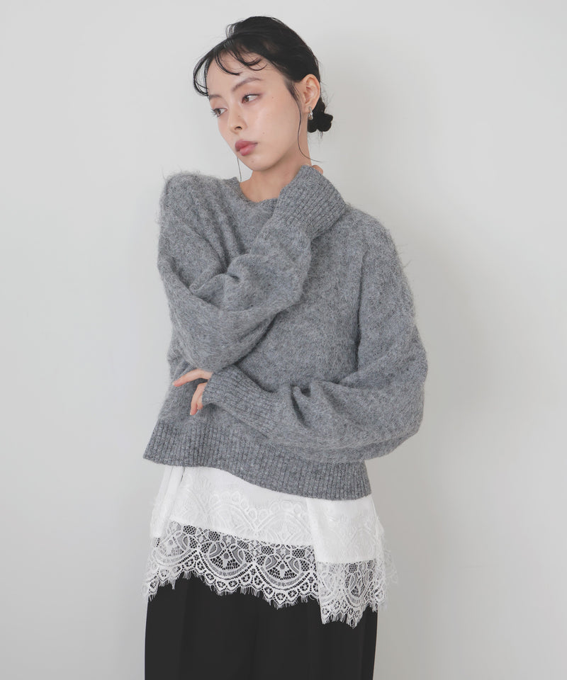 モヘアシャギーニットプルオーバー
