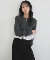 【9月中旬予約商品】２WAYフリルドッキングカーディガン
