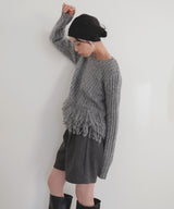 フリンジペプラムニット