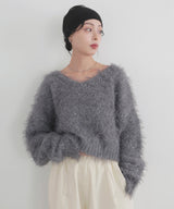 フェザーVネックニットプルオーバー