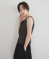 【8月下旬予約商品/セットアップ対応】ノーカラーVネックベスト