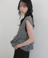 ２WAYモヘアフリルニットベスト