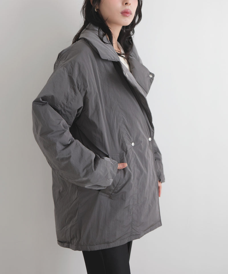 タフタテーラードダウンジャケット