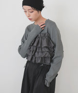 【12月上旬予約商品】フリルビスチェニットプルオーバー