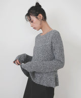 テープヤーンペプラムニットプルオーバー