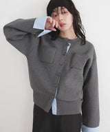 【2月上旬予約商品】シャツドッキングニットカーデ