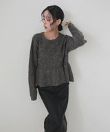 モヘアペプラムクルーネックプルオーバー