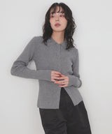 【一部予約商品】クルミボタンリブポロニット