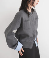 【2月上旬予約商品】シャツドッキングニットカーデ