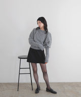 モヘアパフスリーブニット