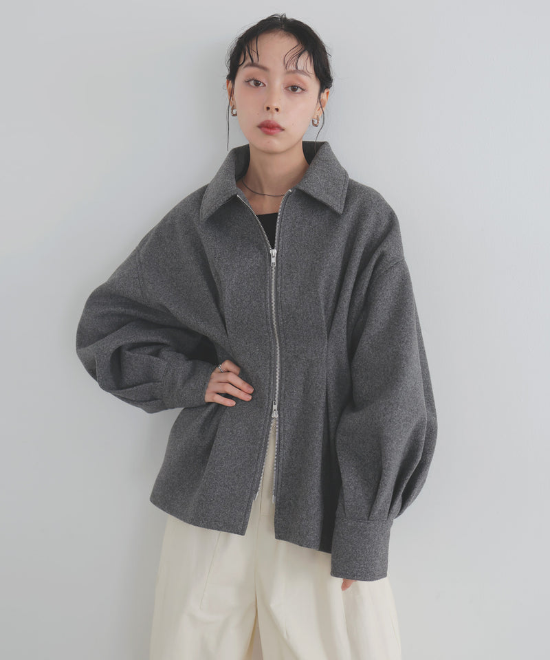 ウエストタックダブルジップブルゾン